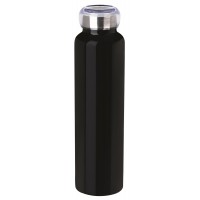 Schwarze Edelstahl-Thermosflasche 750 ml mit doppelwandiger Vakuum-Isolierung glänzend lackiert