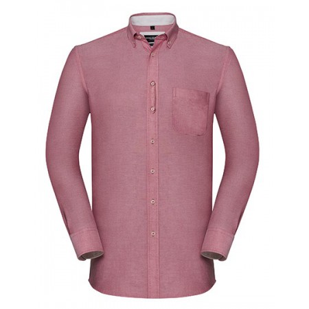 Russell Collection - Men´s Long Sleeve Tailored Washed Oxford Shirt