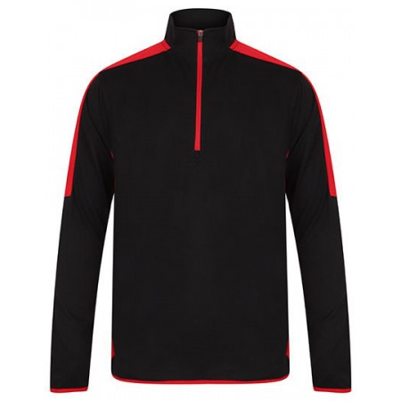 Finden+Hales - Adults 1/4 Zip Midlayer With Contrast Panelling