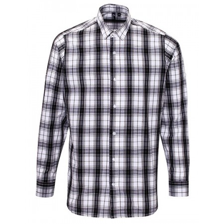 Premier Workwear - Men´s Ginmill Check Long Sleeve Cotton Shirt