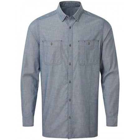Premier Workwear - Men´s Organic Chambray Fairtrade Long Sleeve Shirt