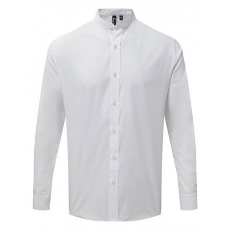 Premier Workwear - Men´s Banded Collar Grandad Long Sleeve Shirt