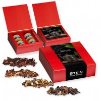 Verschiedene Weihnachts Teesorten, , ca. 120g, Geschenk-Set Premium mit 4 Biologisch abbaubaren Eco Pappdosen Mini