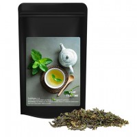 Grüner Tee mit Minze, ca. 30g, Standbeutel Midi schwarz