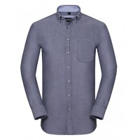 Russell Collection - Men´s Long Sleeve Tailored Washed Oxford Shirt