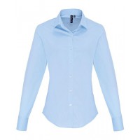 Premier Workwear - Women´s Stretch Fit Poplin Long Sleeve Cotton Shirt