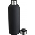 Schwarze Edelstahl-Thermosflasche 0,55 l mit doppelwandiger Vakuum-Isolierung pulverbeschichtet