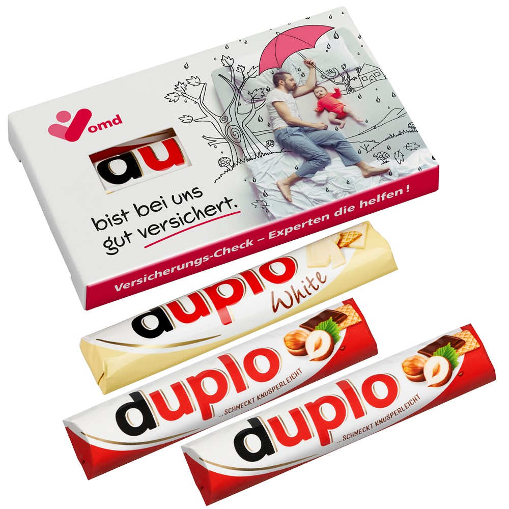 3 er Duplo-Pack (mit Sichtfenster mit 2 Duplo klassisch und 1 Duplo weiß)